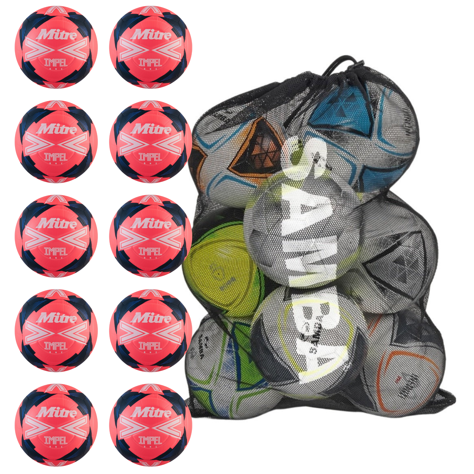 Mitre Impel Pink Football - Bundle (x10)
