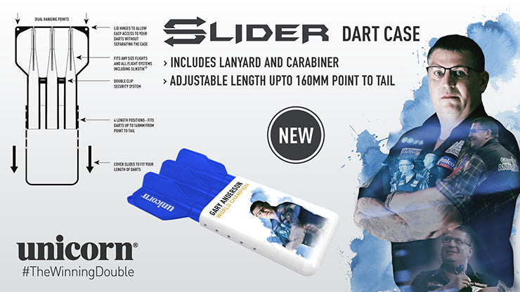 Unicorn Gary Anderson Plastic Slider Darts Case