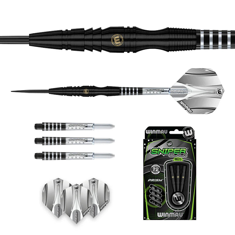 Winmau Sniper Black 90% Tungsten Steel Tip Darts