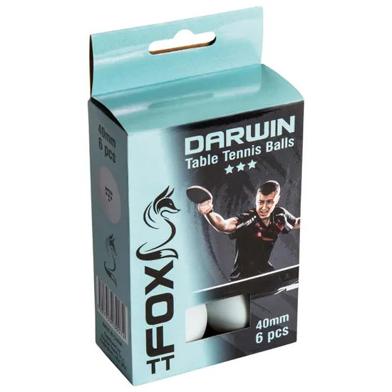 Fox Darwin 3 Star Table Tennis Balls (6) - Queensferry Sports