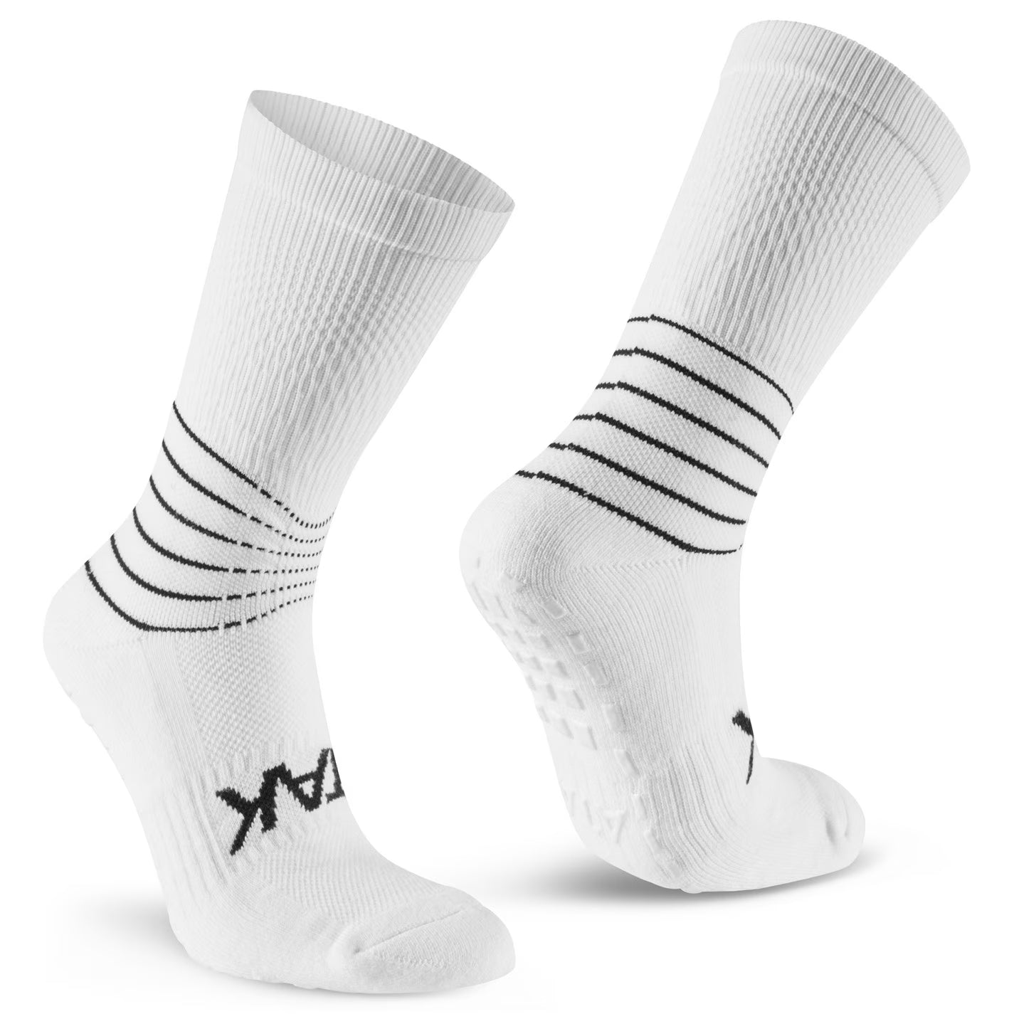 Atak Shox Mid-Leg Compression Grip Socks White