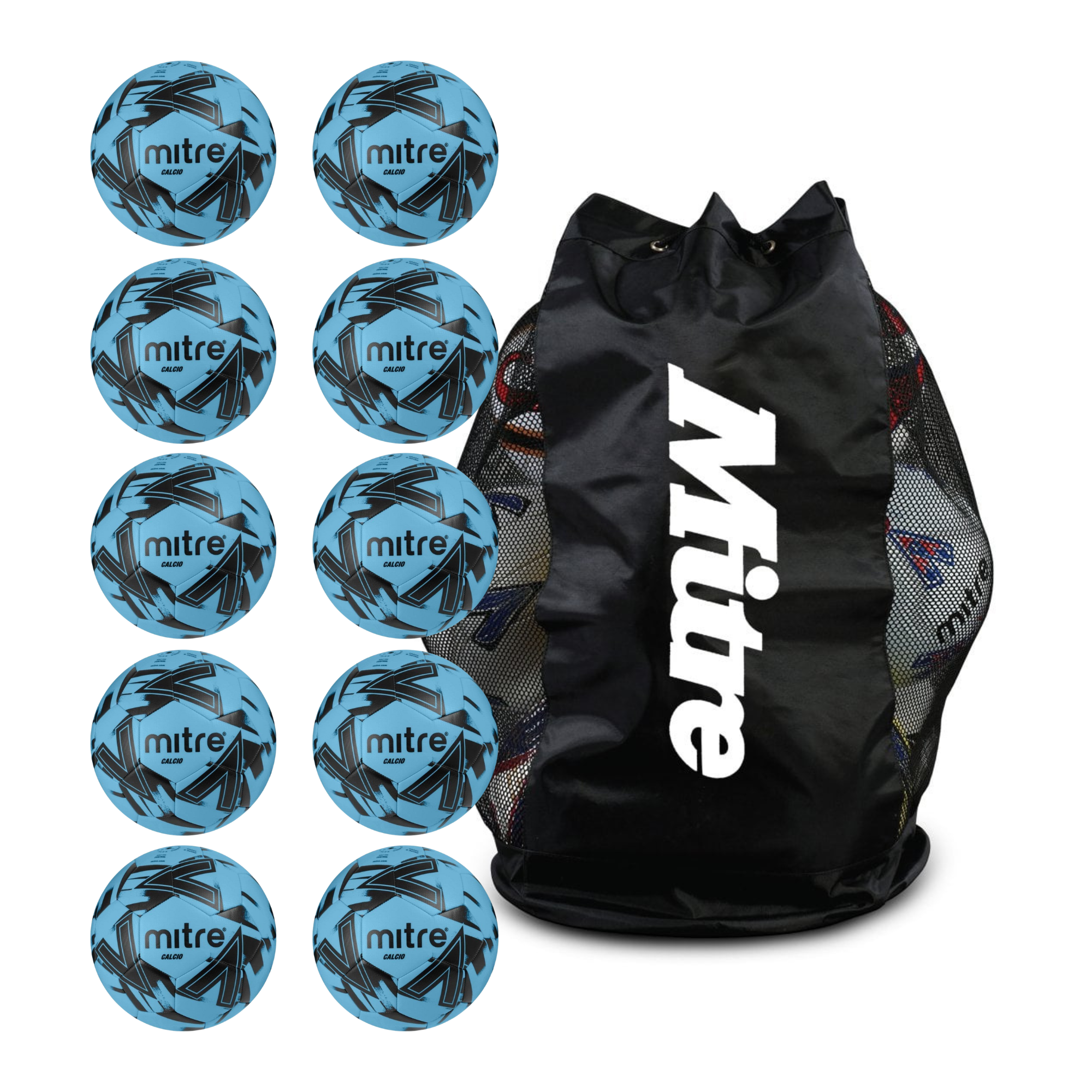 Mitre Calcio 2.0 Blue Football Bundle (x10)