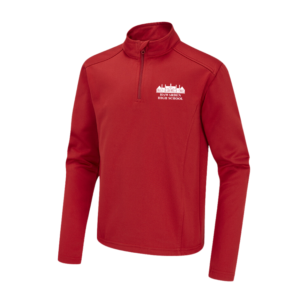 Hawarden High Red PE Quarter-Zip - Queensferry Sports