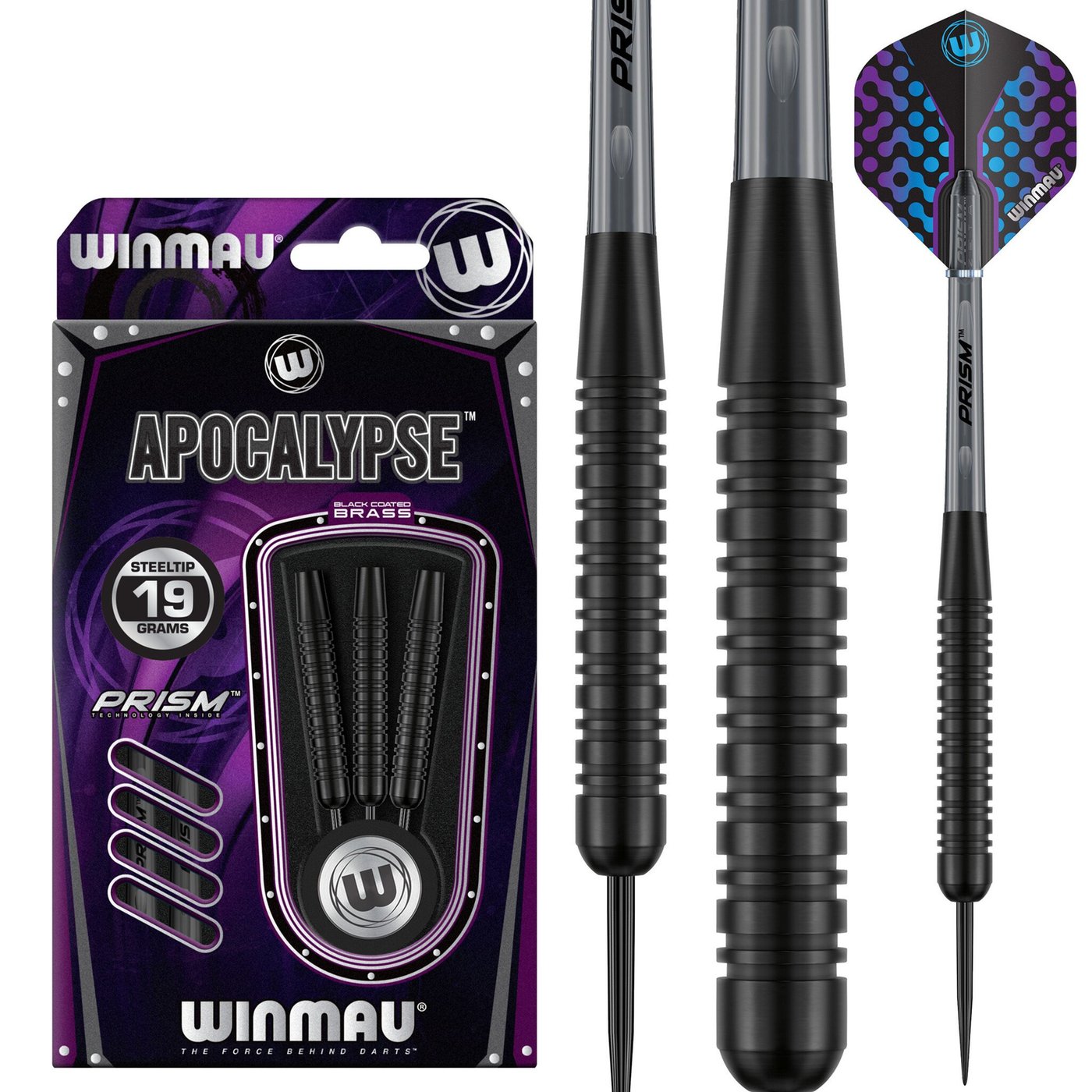 Winmau Apocalypse Steel Tip Black Coated Brass Darts - Queensferry Sports