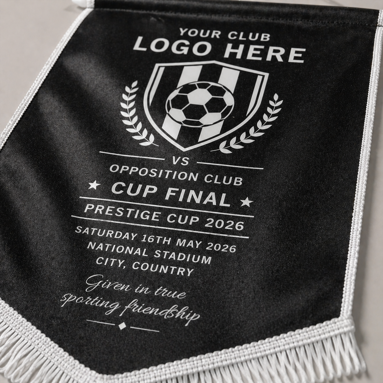 Custom Printed Satin Presentation Pennant