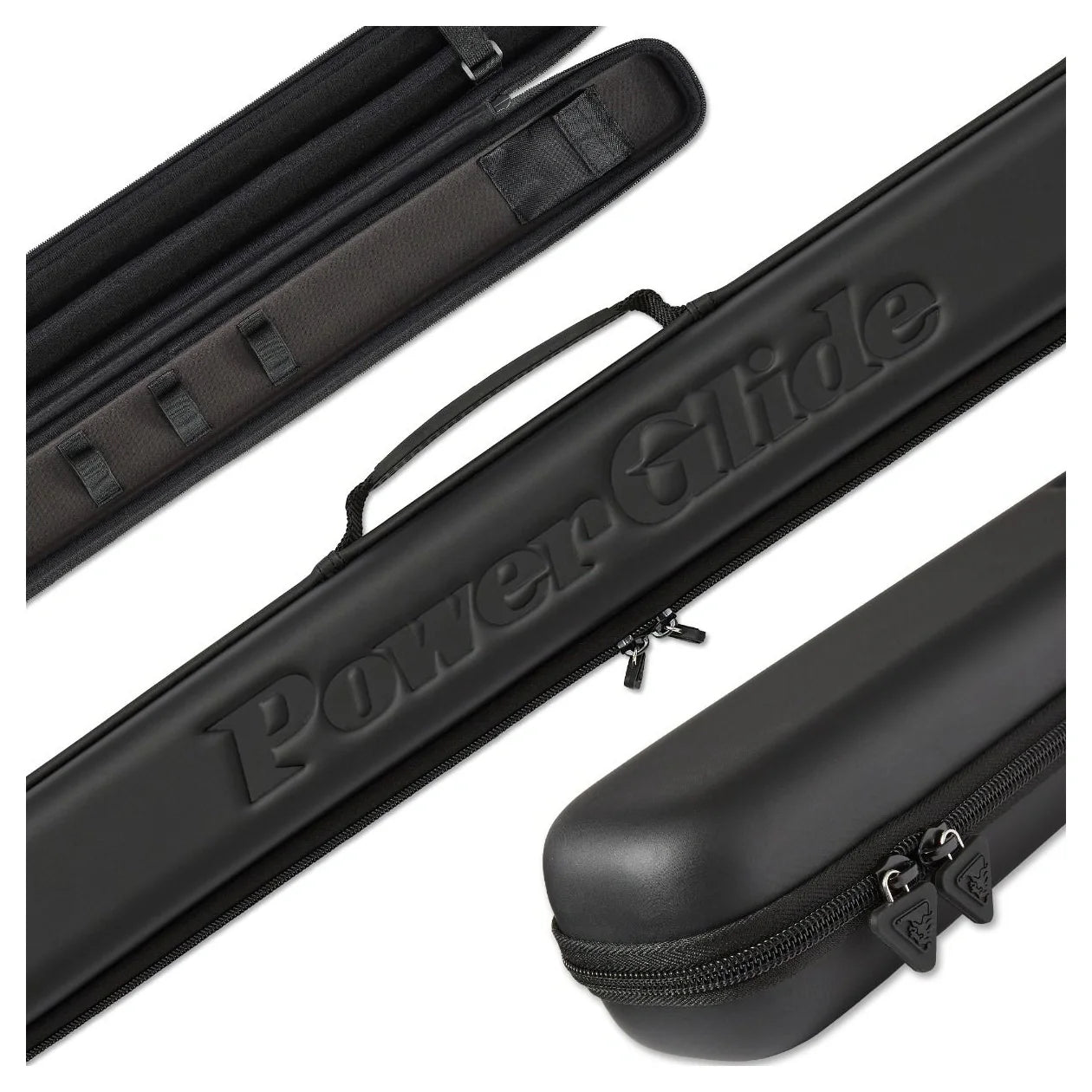 PowerGlide 2 Piece Svartur Black Cue Case