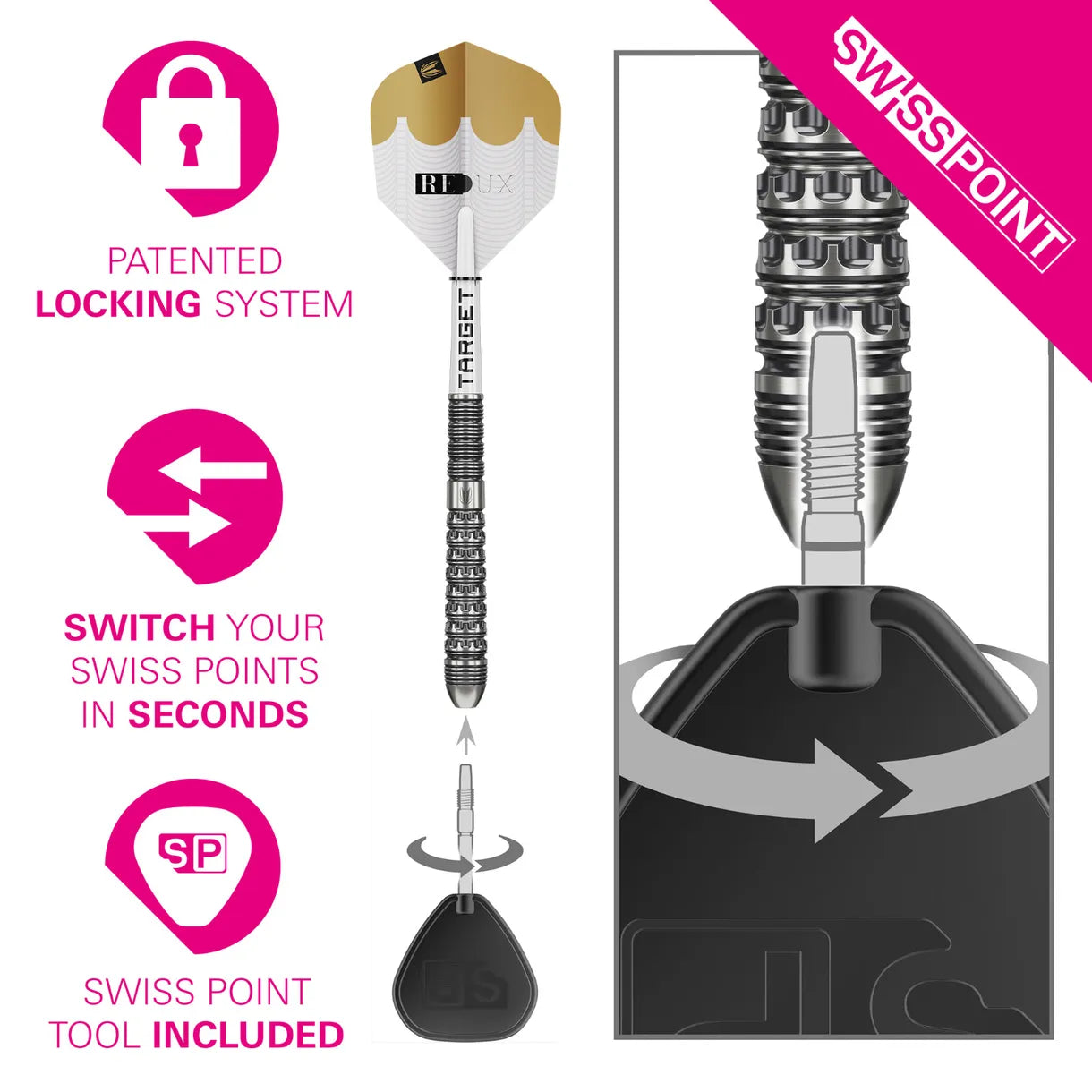 Redux 03 90% Tungsten Steel Tip Darts - Queensferry Sports