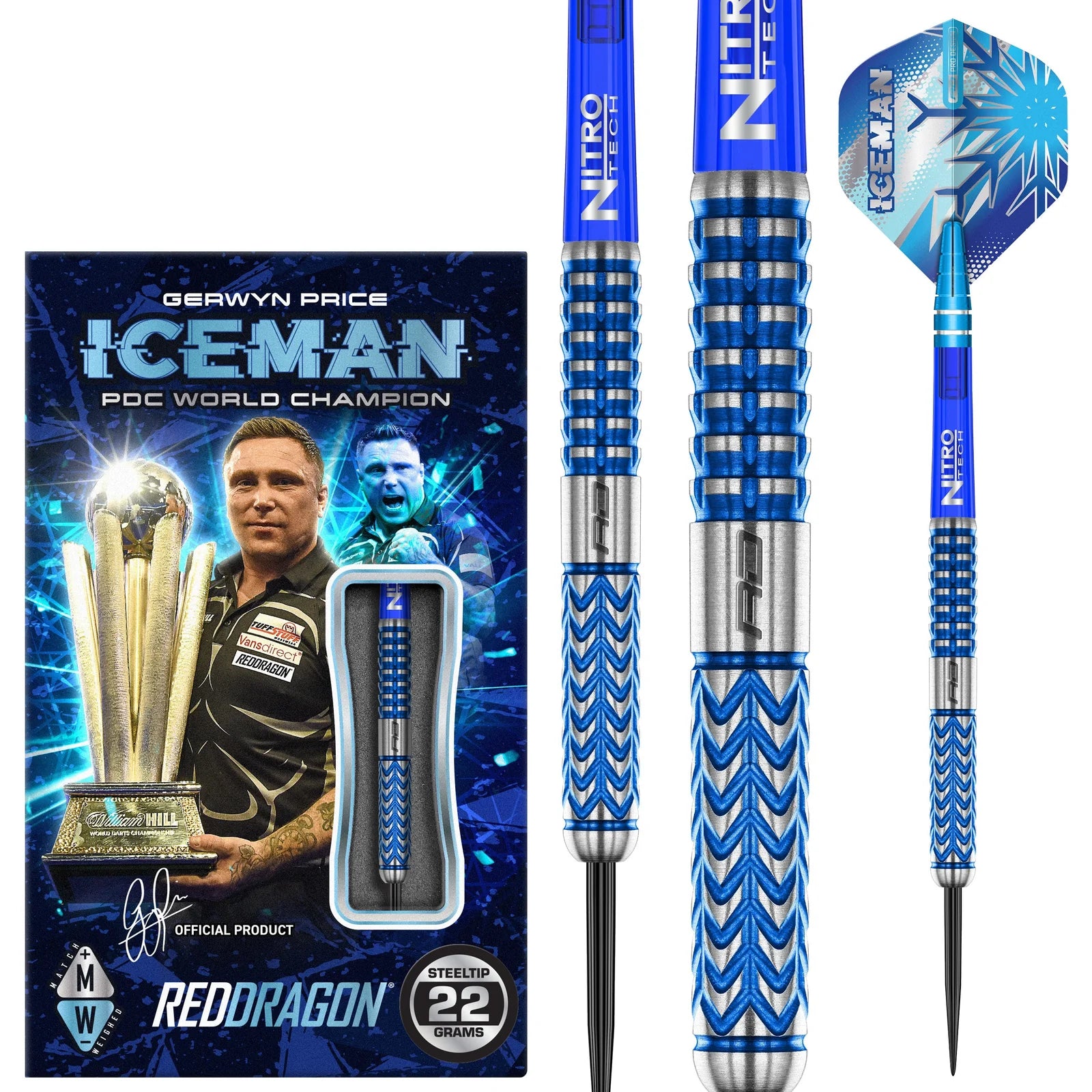 Gerwyn Price Glacier 90% Tungsten Steel Tip Darts
