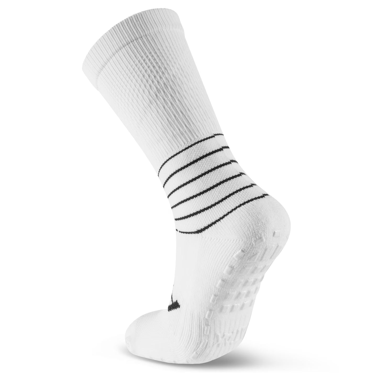 Atak Shox Mid-Leg Compression Grip Socks White