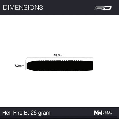 Red Dragon Hellfire B  80% Tungsten Steel Tip Darts - Queensferry Sports