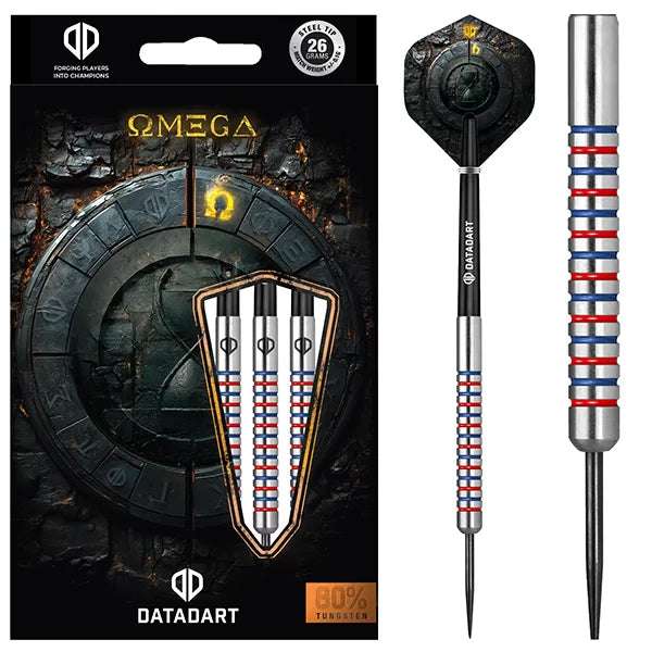 DataDart Omega 80% Tungsten Darts Coloured Ringed - Queensferry Sports