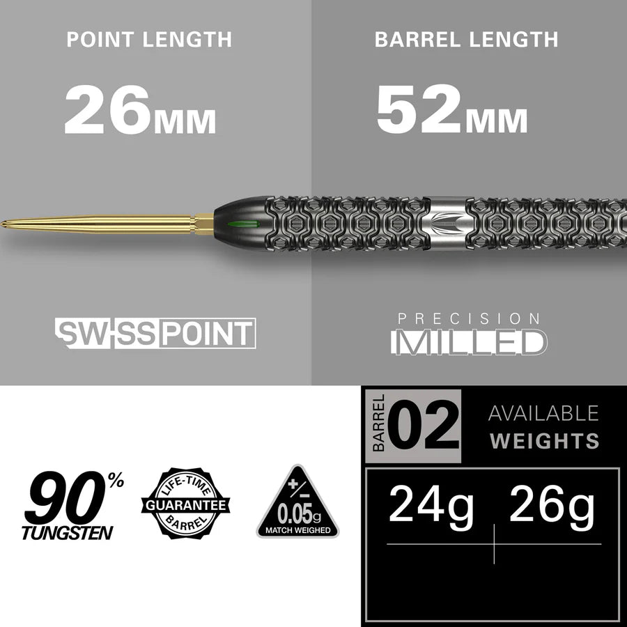 Target Cult 02 90% Tungsten Steel Tip Darts