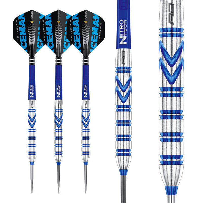 Gerwyn Price Blue Originals 90% Tungsten Steel Tip Darts