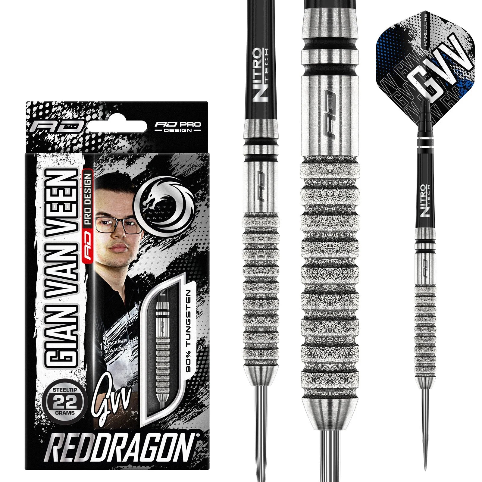 Gian Van Veen Tour Edition 90% Tungsten Steel Tip Darts