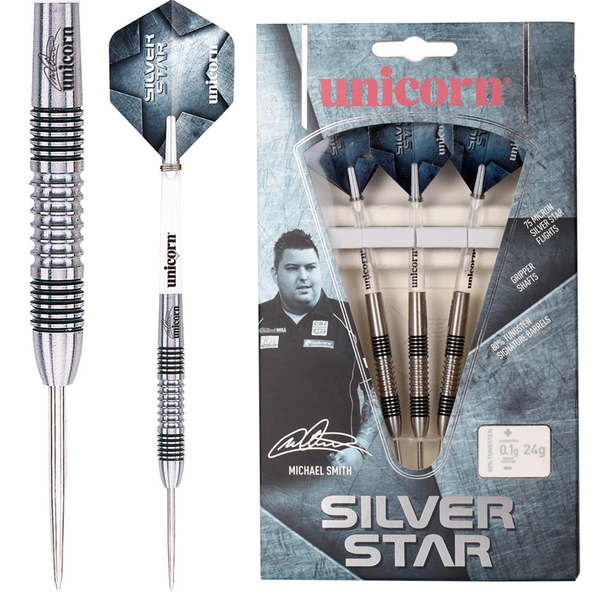 Unicorn Michael Smith Silver Star 80% Tungsten Darts