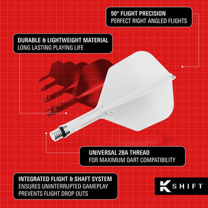 Target K-Shift White Dart Flight No.6 - Queensferry Sports