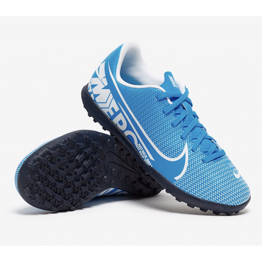 NIKE Kids VAPOR 13 CLUB TF blue/white - Queensferry Sports
