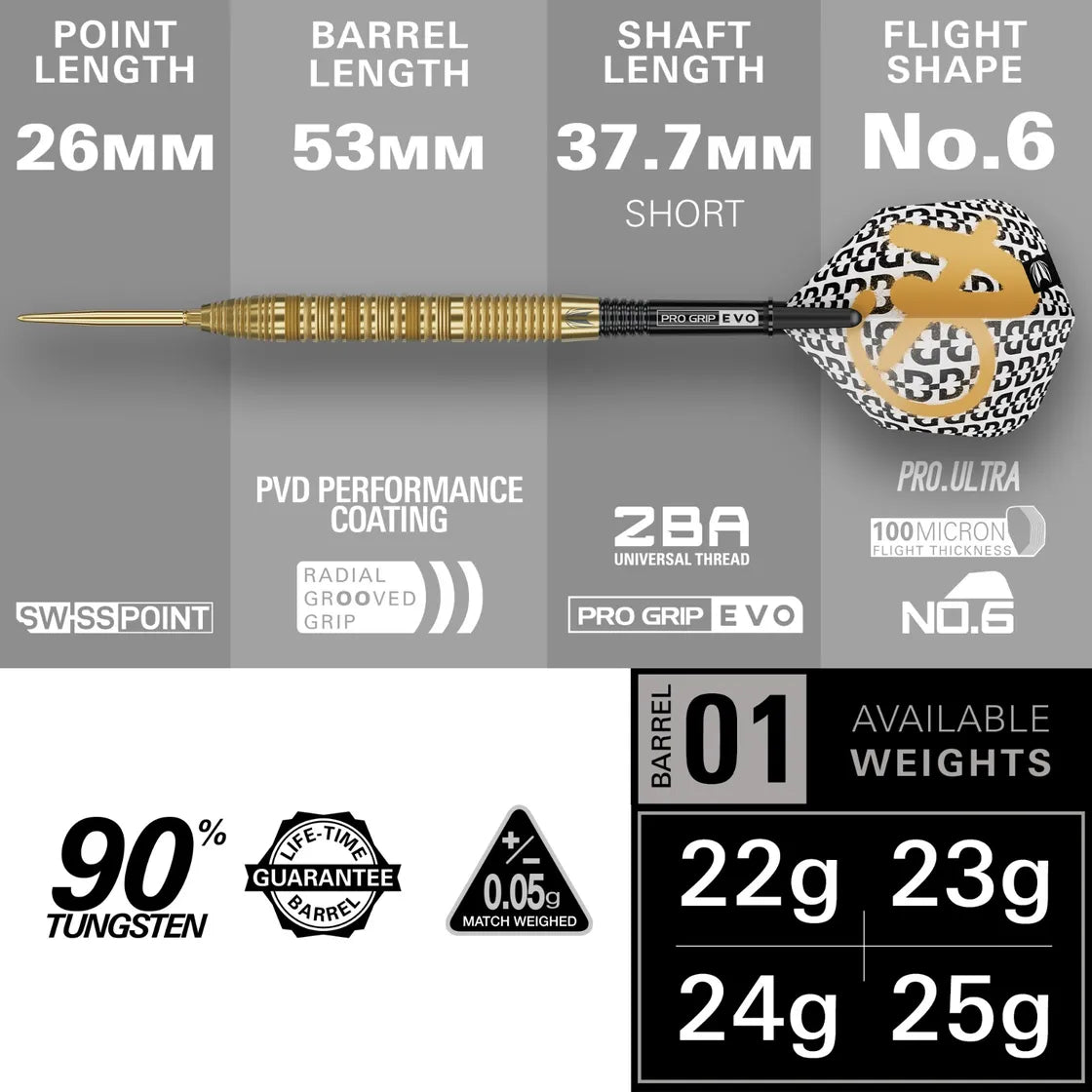 Target Bolide Envy 01 90% Tungsten Steel Tip Darts