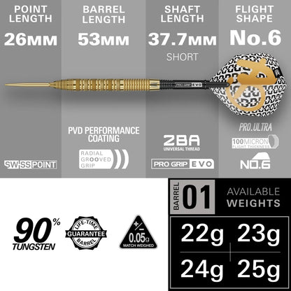 Target Bolide Envy 01 90% Tungsten Steel Tip Darts