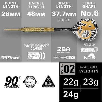 Target Bolide Envy 02 90% Tungsten Steel Tip Darts