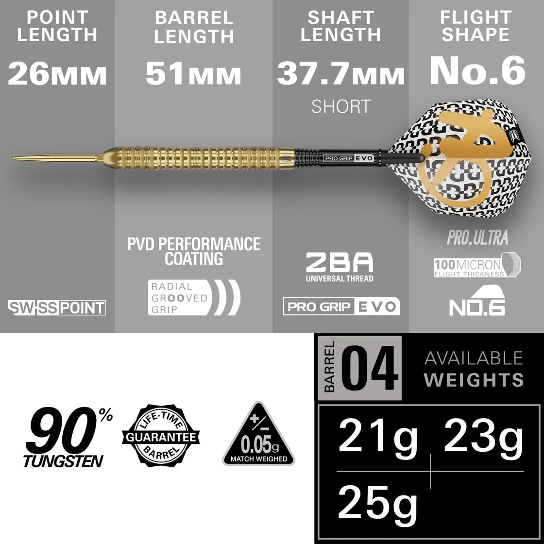 Target Bolide Envy 04 90% Tungsten Steel Tip Darts