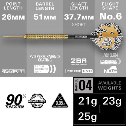 Target Bolide Envy 04 90% Tungsten Steel Tip Darts
