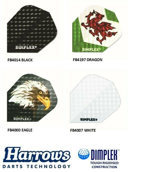 Dart Flights HARROWS DIMPLEX Standard Shape Extra Strong 3 flights per pack