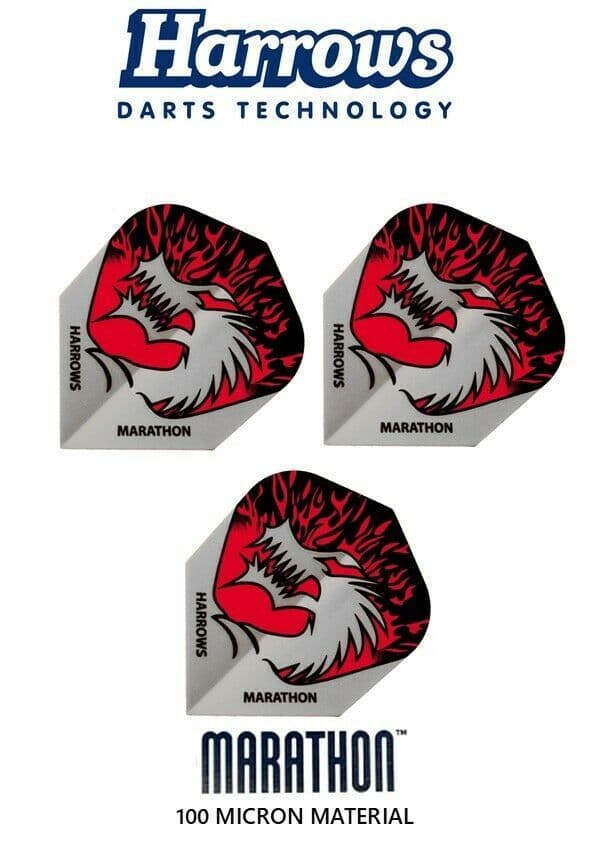 Dart Flights HARROWS MARATHON Standard Shape EXTRA STRONG 100 MICRON 9 flights