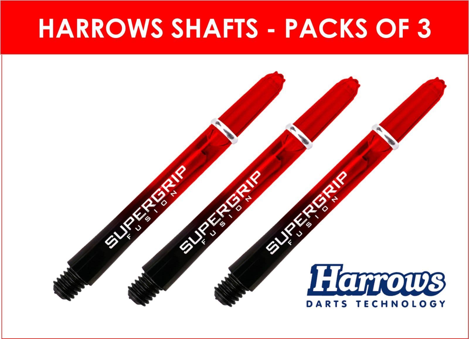 Harrows Supergrip Fusion Midi 2BA Dart Stems/Shafts Two Tone Transparent