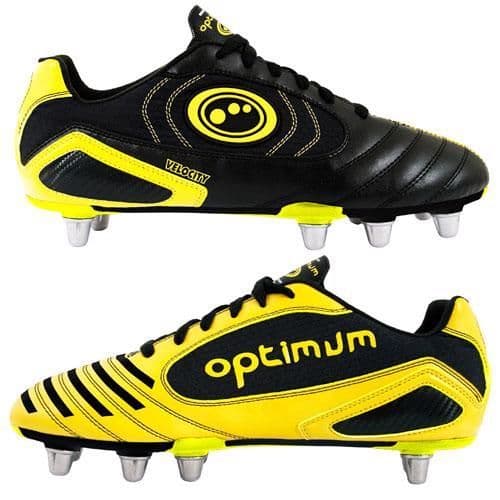 Optimum Velocity Rugby Boot - Black/Yellow